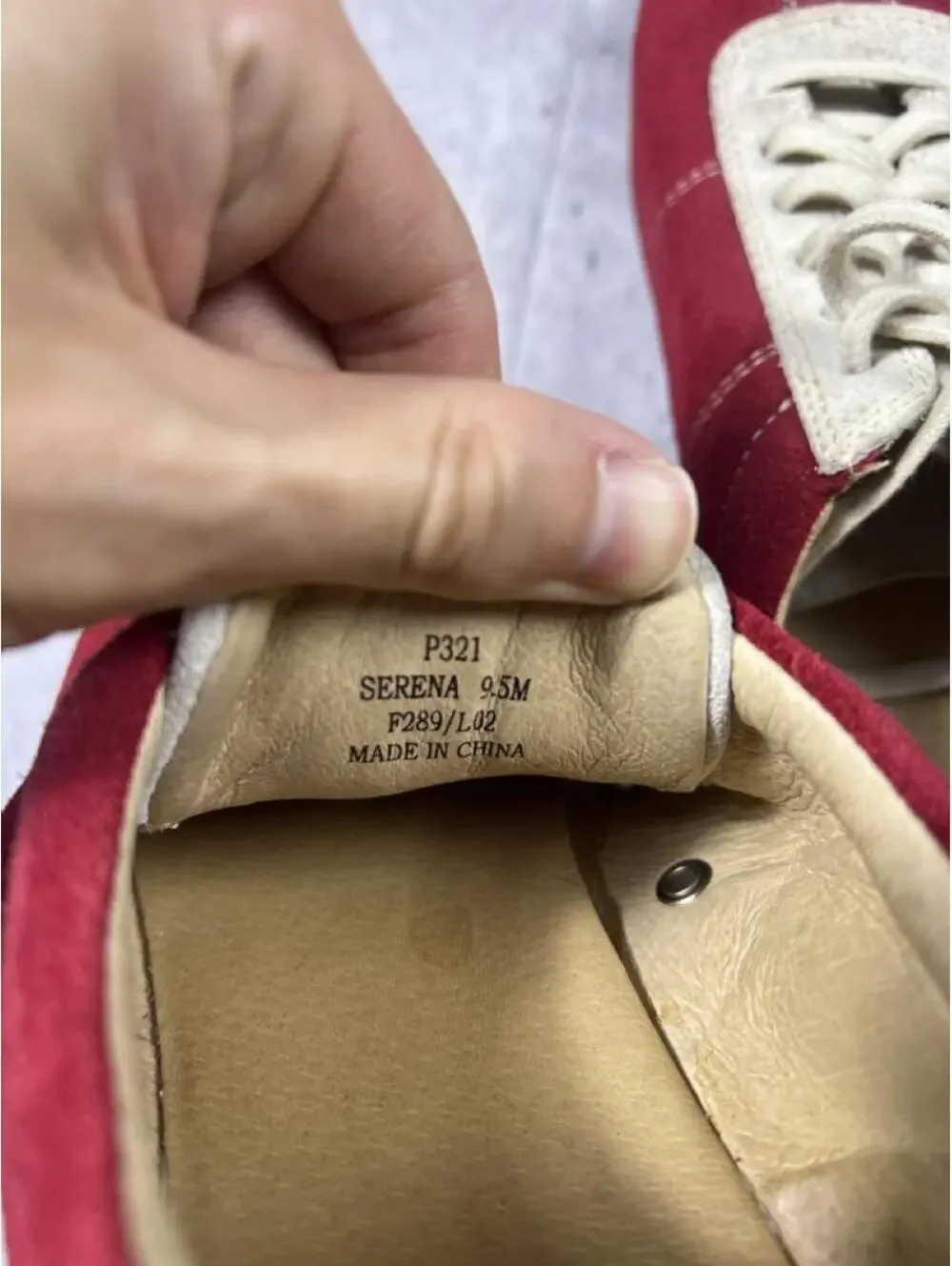 Coach Serena Sneakers Red Suede Leather Gum Sole Women’s 9.5